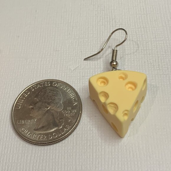Cheese Earring, Green Bay Packer Earring, Funny Food Earring, Gift, Wisconsin - Picture 4 of 6